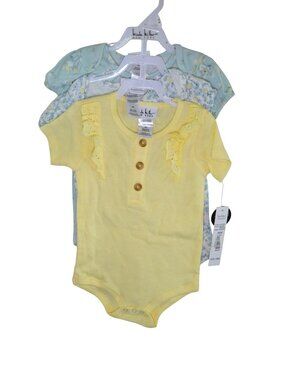 New Nicole Miller 3 Piece One Piece Baby Girl Set Size 18M Floral Spring Easter